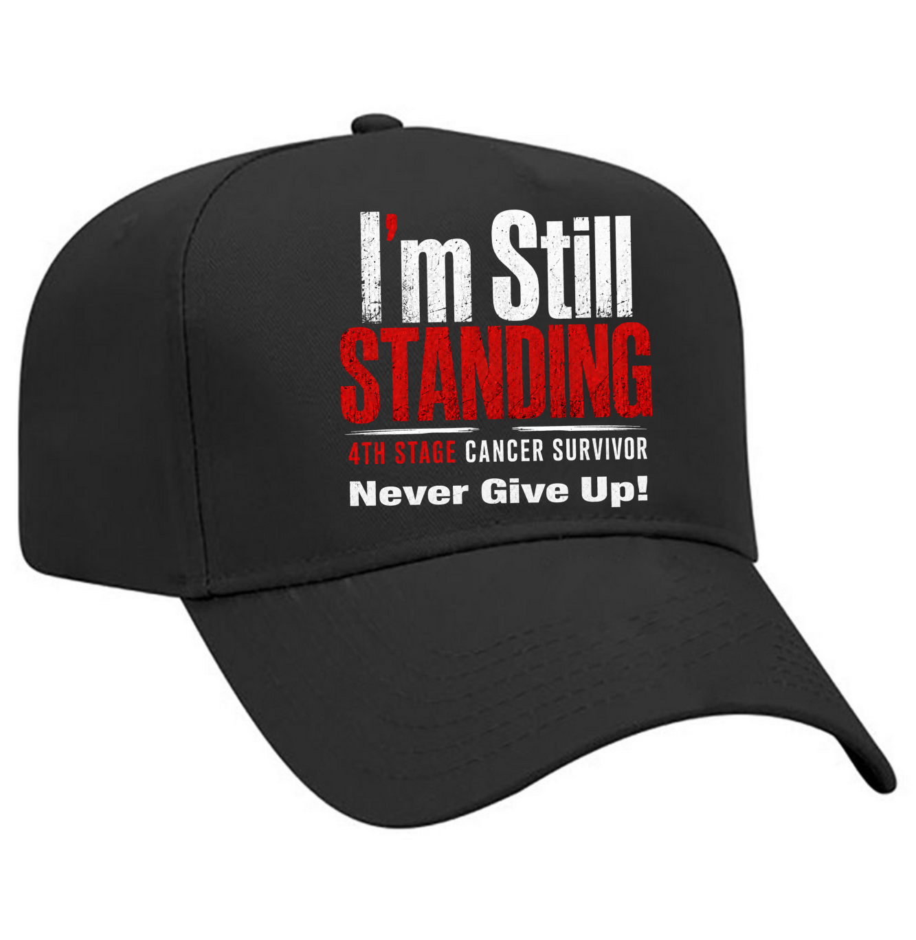 Black baseball cap cancer survivor message